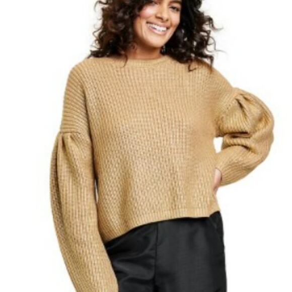 KIKA VARGAS X TARGET Metallic Gold Back Tie Sweater M - Picture 3 of 13